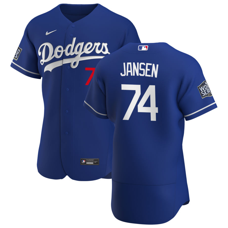 Los Angeles Dodgers #74 Kenley Jansen Men Nike Royal Alternate 2020 World Series Champions Authentic Player MLB Jersey->los angeles dodgers->MLB Jersey